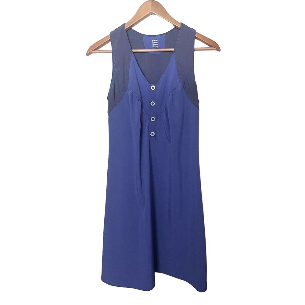 Title Nine Women's Sz Small Blue Racerback Mesh Athletic w/ Pocket Dress